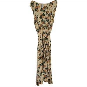 Rachel Pally White Label Oranges Dress Maxi Tie Waist Crepe Sleeveless 2X Plus